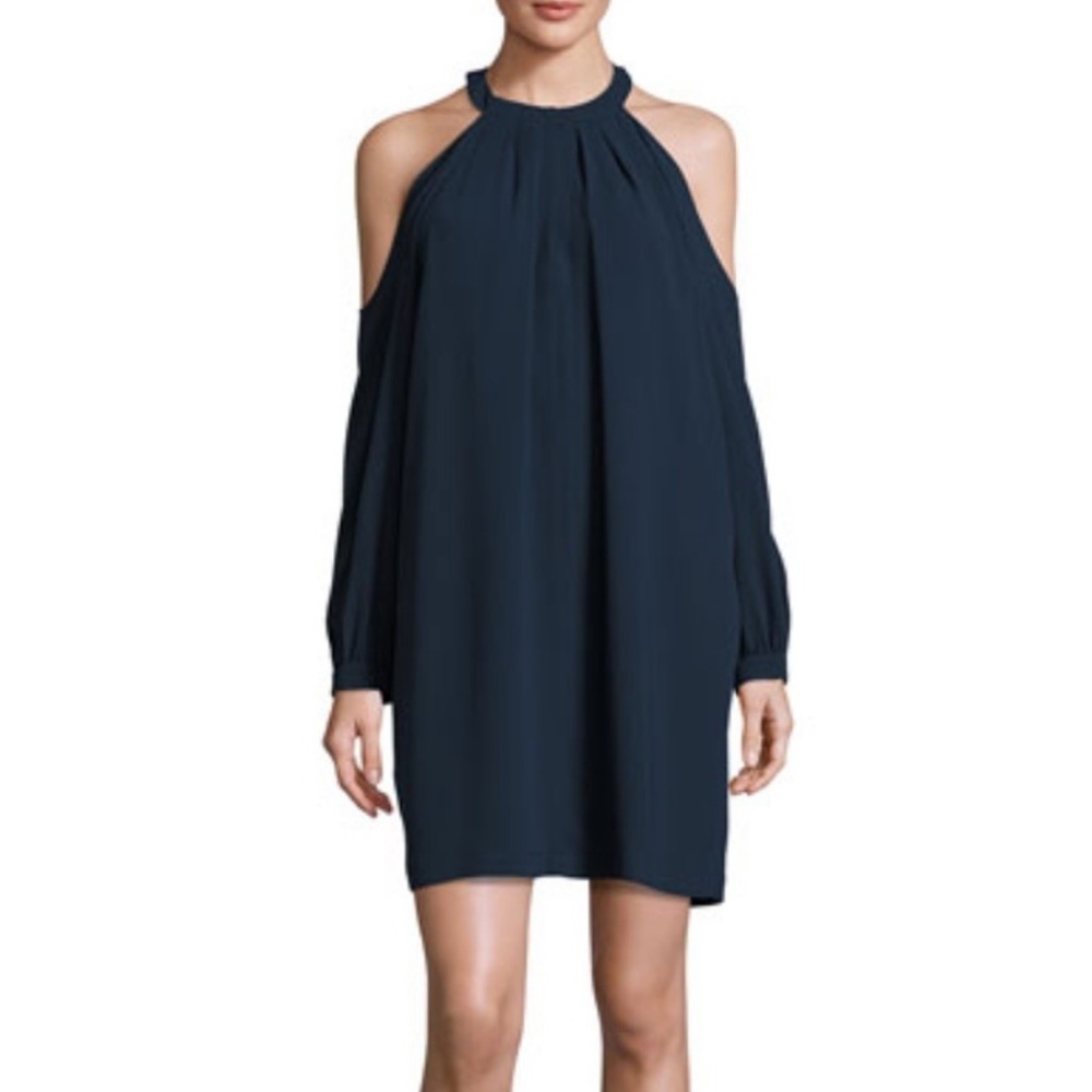 BCBG MaxAzria Navy Cold Shoulder Josephine Dress